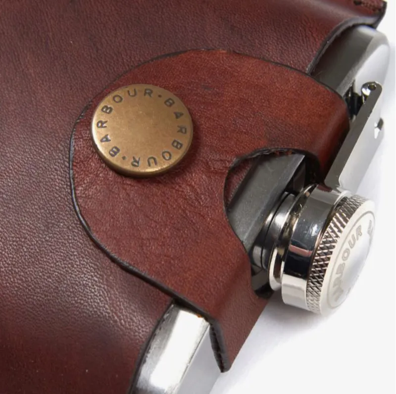 Barbour 4oz Hipflask in Brown-2